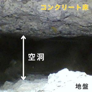 コンクリート床下の空洞調査事例